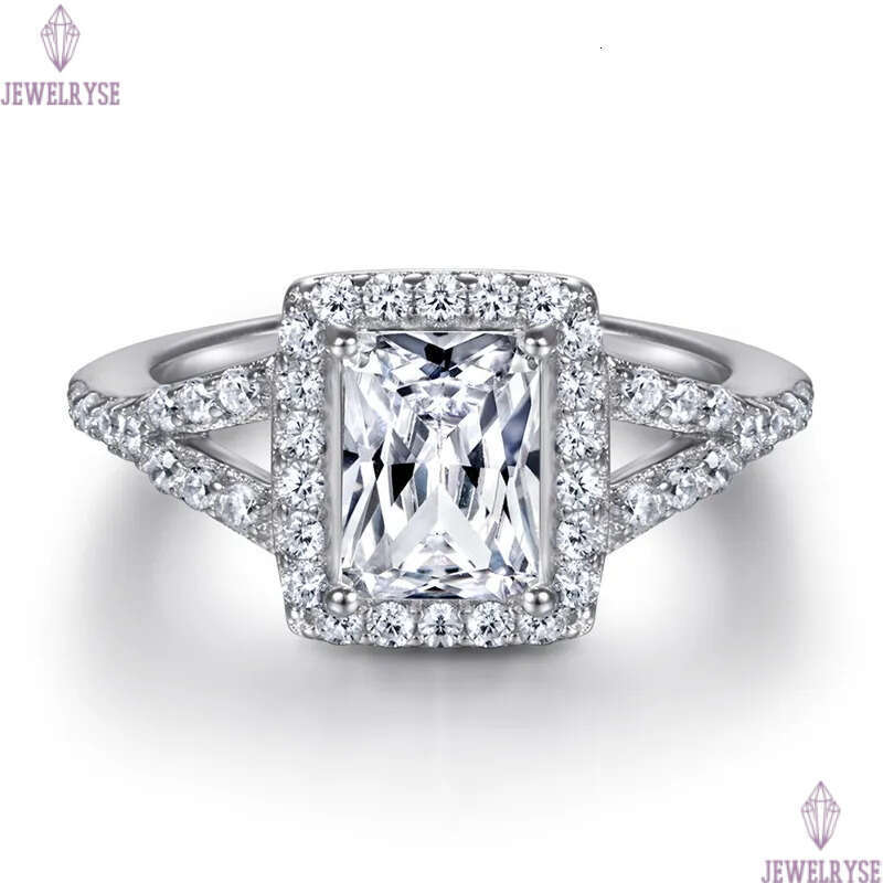 luxury 1ct square diamond designer ring for wed 925 sterling silver white zirconia engagement wedding band rings jewelry woman festival party gift box