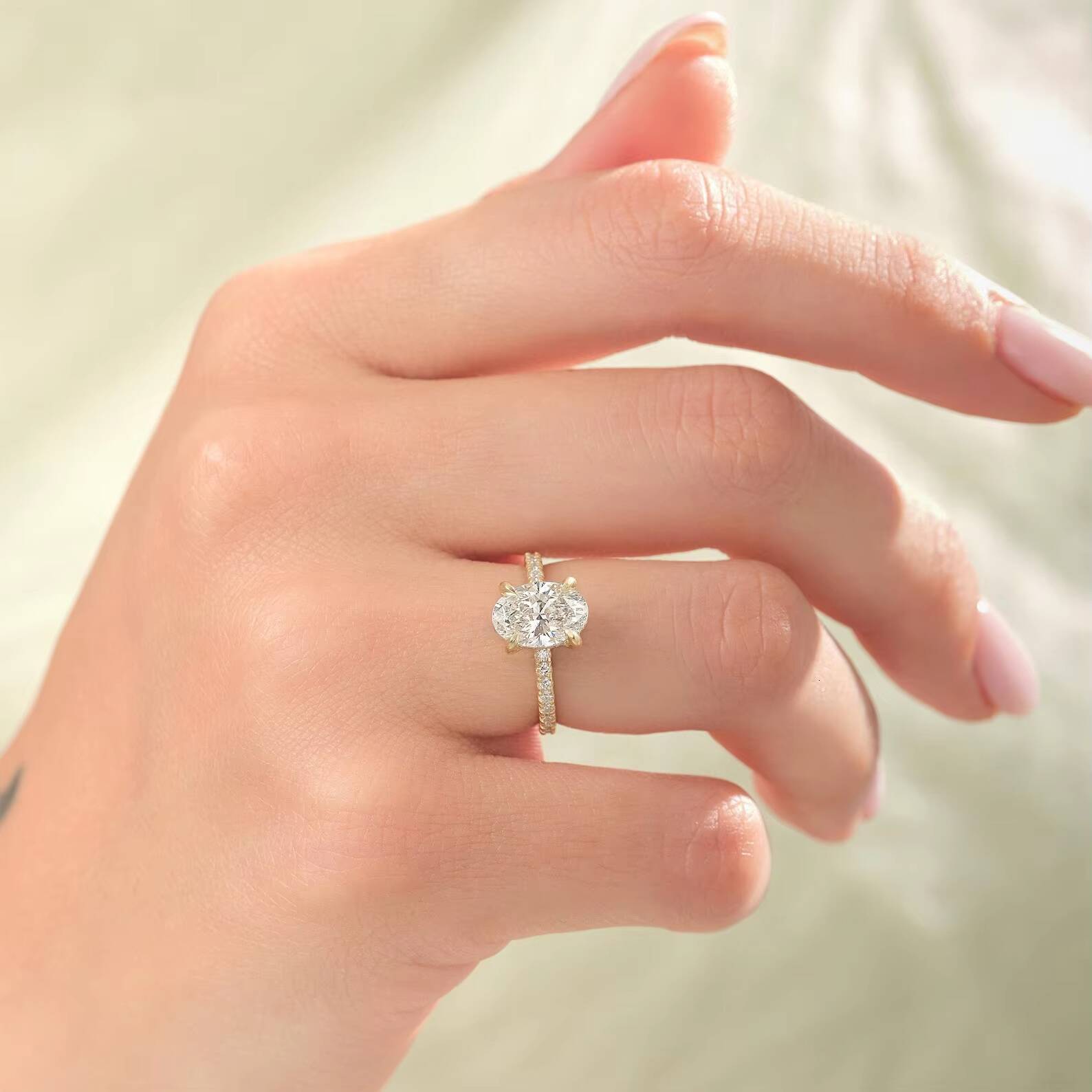 CHANG LAI Customized Ring CVD HPHT IGI Certified Oval Cut 10K 14k 18k Solid Gold White Gold Lab Grown Diamond Ring Jewelry