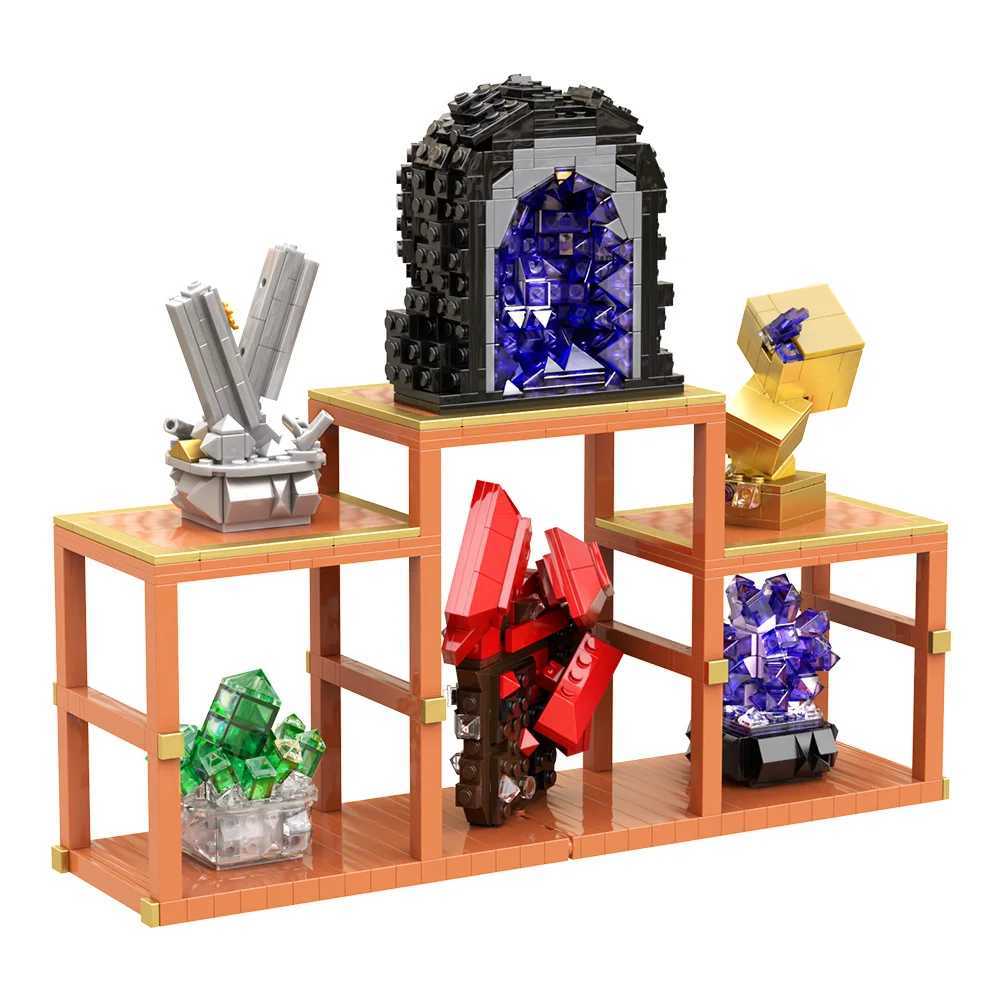 MOC Crystals Building Blocks Sets Amethyst Off Crystal Decor Gemstone Ore Quartz Crystals Bricks Toys Adt Gift Wealth Tower C251203