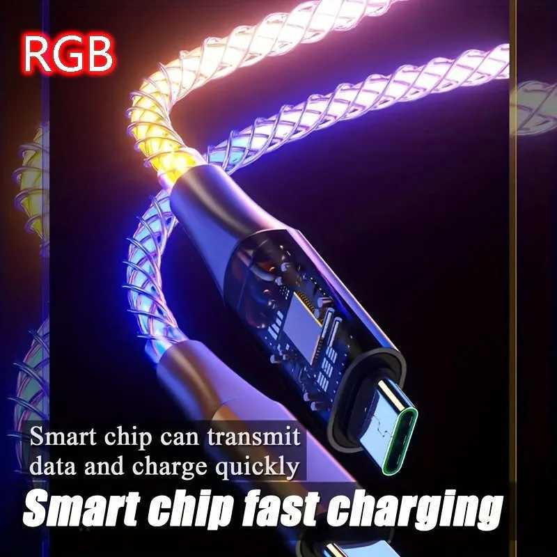 1M Fast Charging RGB Breathing Luminous Gradient Light Data Cable 60W TYPE-C Charger For iPhone 15 PD Cord C251203