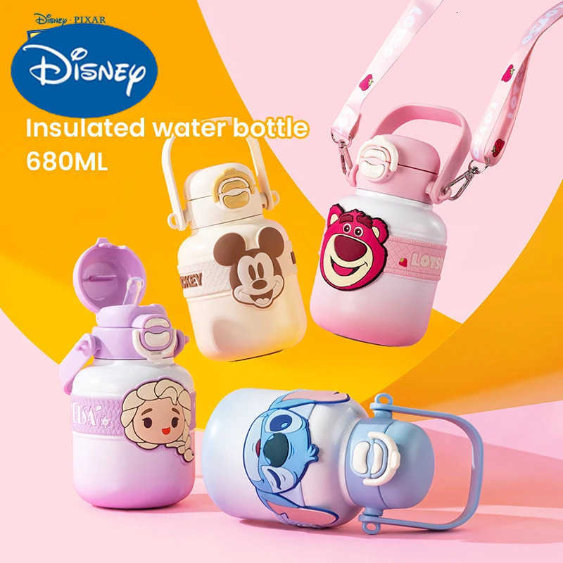 Disney Dual-Drink Thermos 680ML Strawberry Bear Mickey Elsa H251203