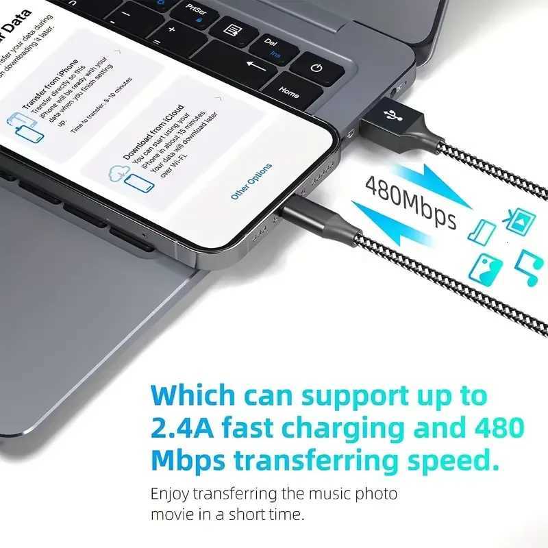 MEIHUAMEII MFi Certification 5 PCS 10FT Charger Cable Nylon Braided Fast Charging For IPhone Cable Charger Fast for IPhone 14 13 C251203