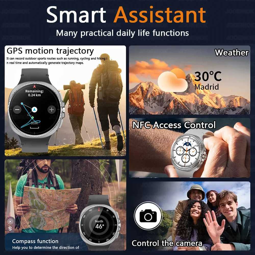 2025 New Watch 8 tra Smart Watch Men Call 3D Video Display Sports GPS NFC Cpass Blood oxygen Waterproof Smartwatch C251203