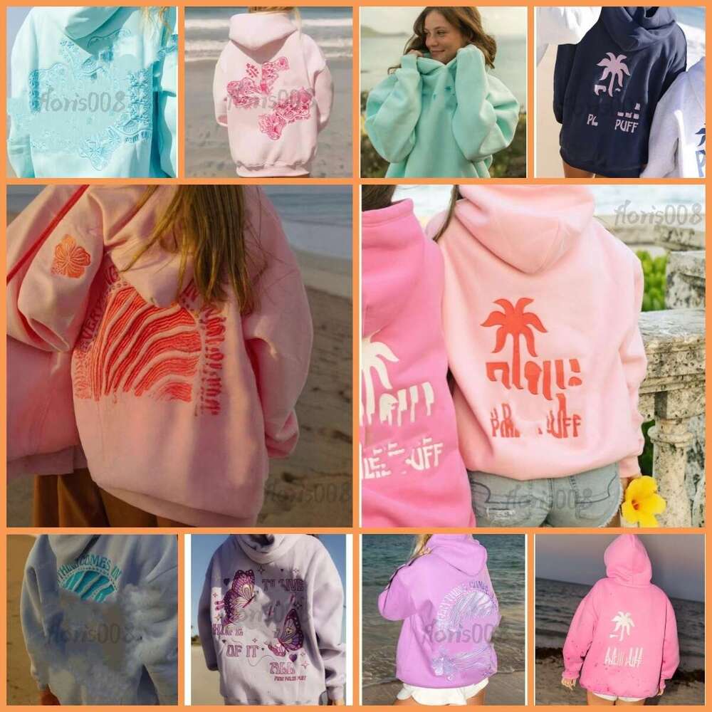 Designer Pink hoodies Chasing Sunsets Hoodies Embroidery Sunshine Fashion Y2k Loose Hooded Sweatshirt hoodie Women street Autumn hoody yh44
