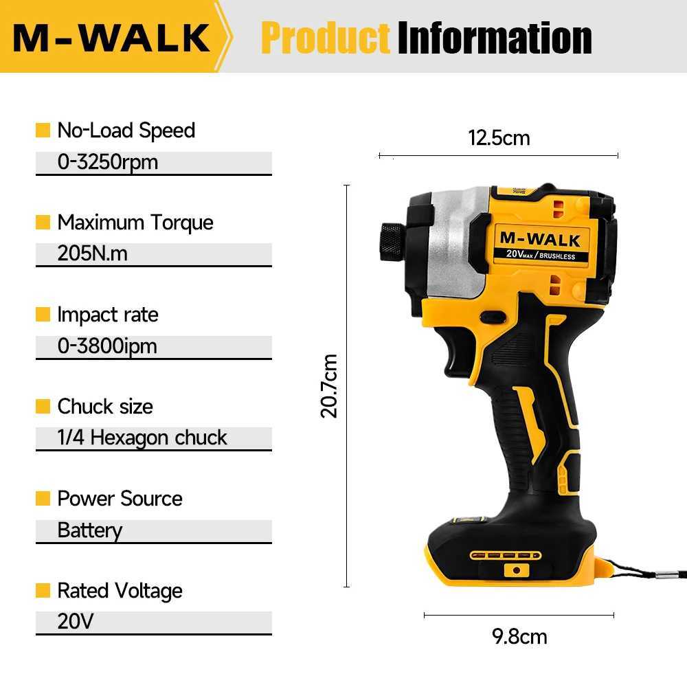 Impact Driver Electric Drill 20V Brushless Cordless 3250RPM screwdriver High Torque tools Power Tools For 20V Battery Pin X251203 - view 5