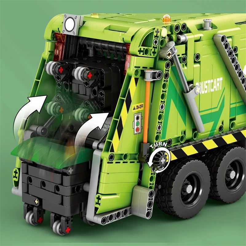 Remote Control Cpressed Garbage Truck Building Blocks Ci Sanitation Technical RC Car Model Bricks Kids Toys Holiday Gifts C251203