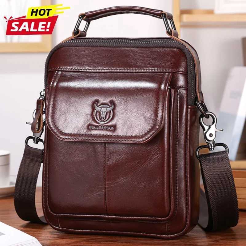 BULLCAPTAIN 2025 New Cowhide Mens Bag Fashion Shoulder Bag Gift for Husband Large Capacity Handbag Crossbody Bags Designer Bag X251203