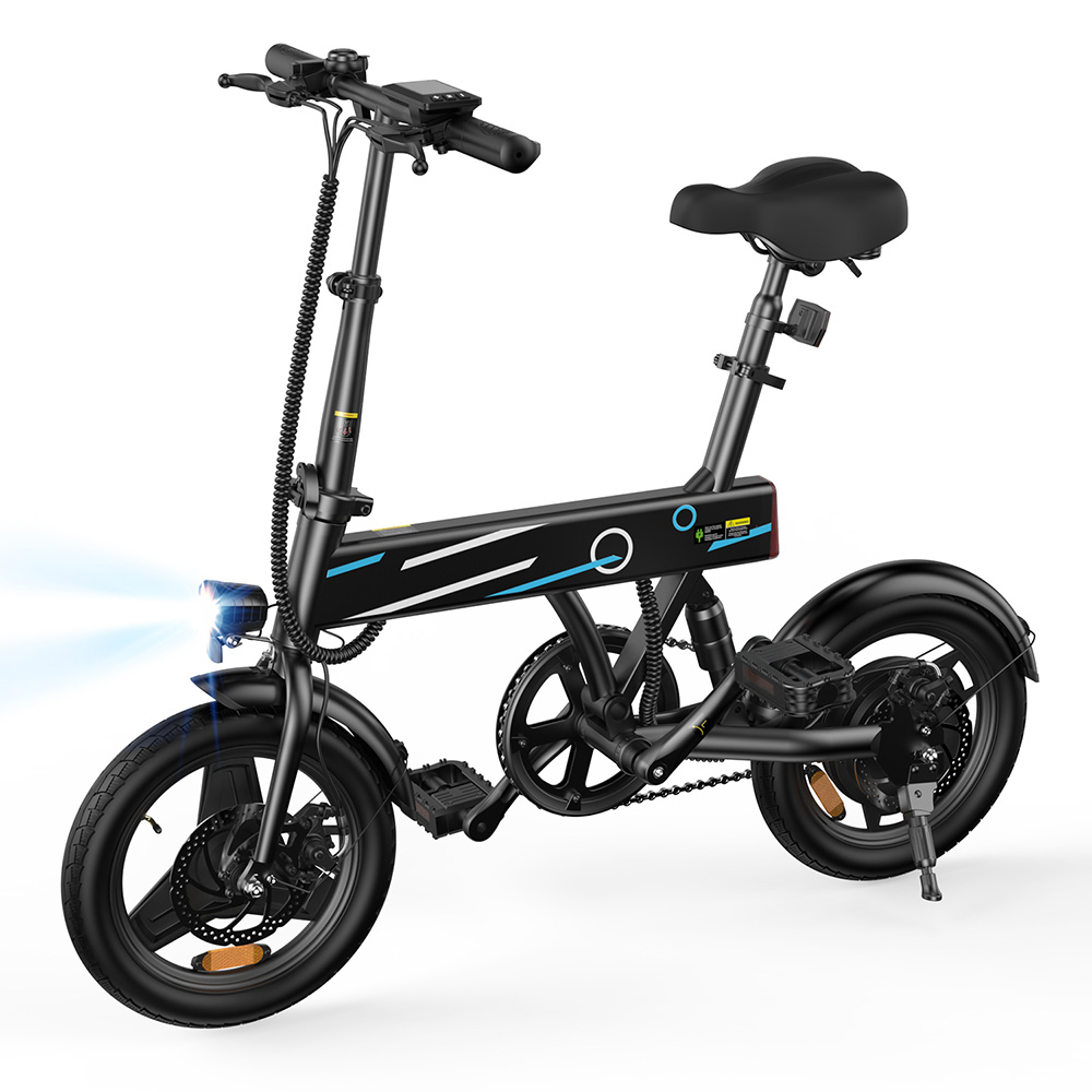 iScooter EB1 Folding Electric Bike 36V 7.8Ah 40KM Range Cruise Control LCD Display Front Rear Light Quick Fold Design for Adults