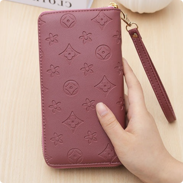Designer New Style Unisex Long Ziparound Wallet Fashionable Large Capacity 36card Holder Portable Wristlet in Multiple Colors