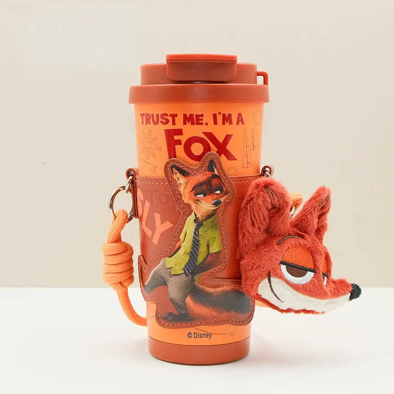 Disney Authentic Nick Wilde Insulated Tumbler - Student Water Bottle Cartoon Mug Zootopia Couple Cup H251203