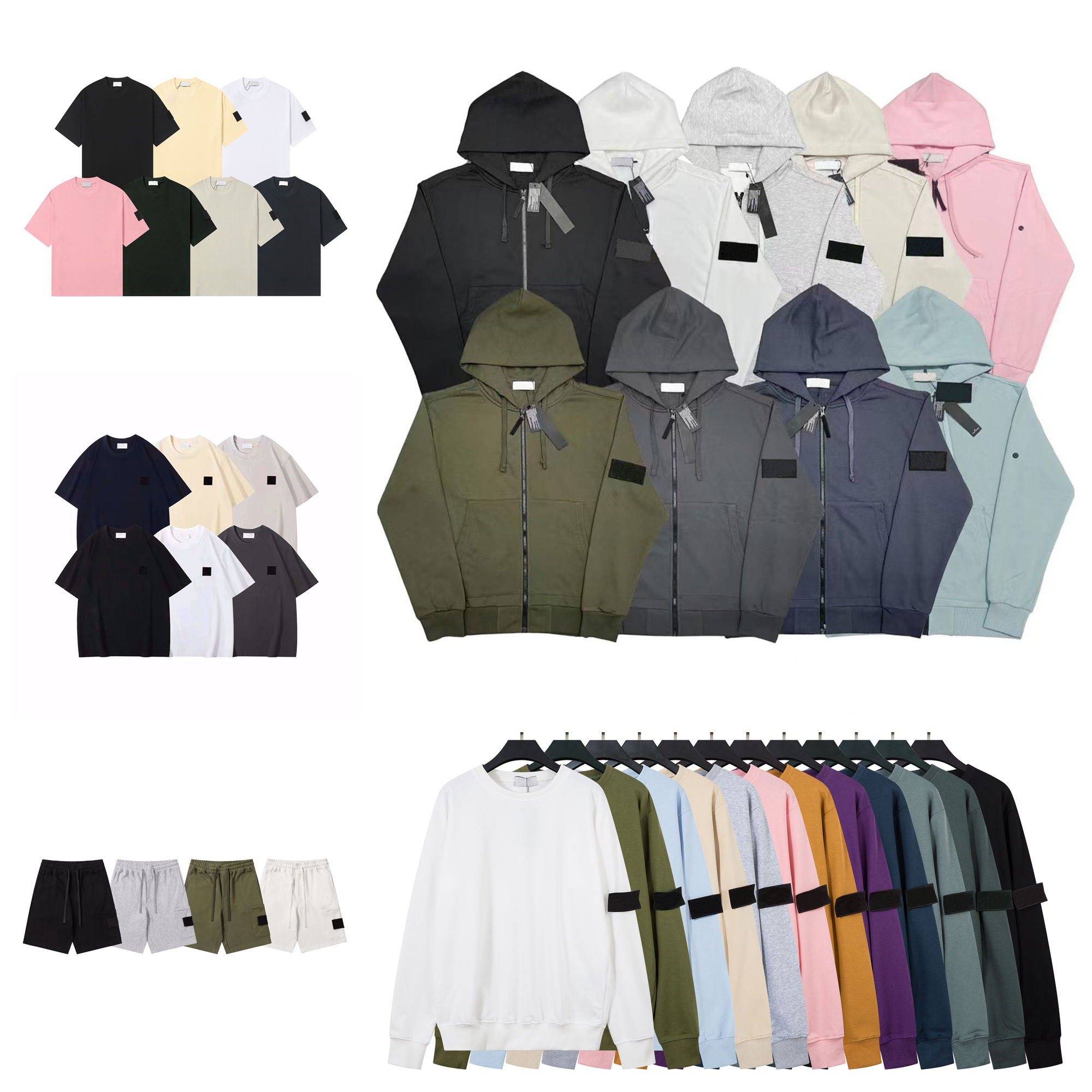 5A Designers Mens stone Hoodie sweater jacket zip spider Hoody Women essential Casual pull stone badge Logo Long Sleeve Loose sweatshirt topstoney Sweatshirt Pants