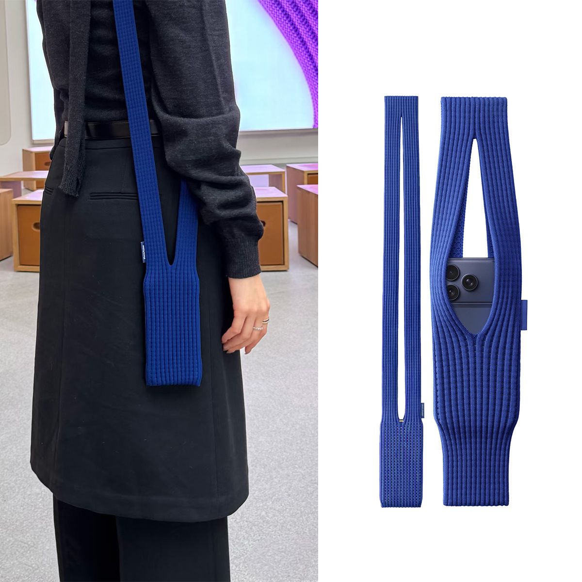 New 2025 3D knitted bag, same style as the official website for iPhone Pocket by Miyake Ichiko.