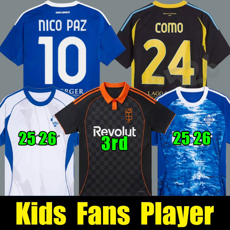 25 26 CUTRONE Como JERSEY 1907 soccer Jerseys Fans 3rd 2024 2025 2026 football shirt men camisas de futebol black fourth uniforms A.DIAO NICO PAZ kits