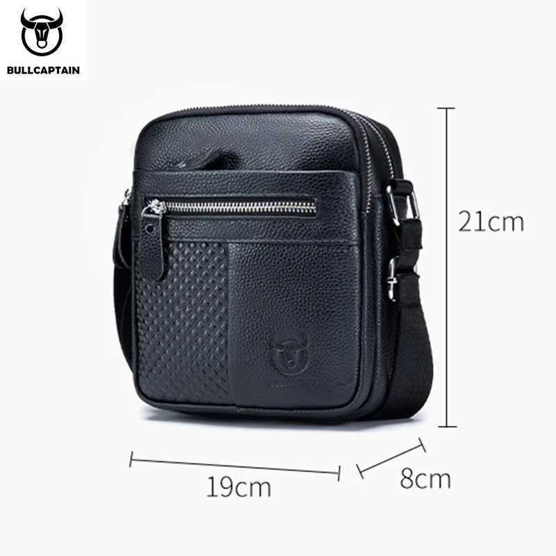 BULLCAPATIN Mens Genuine Leather Shoulder Bag Messenger Briefcase CrossBody Handbag Satchel Travel bag X251203