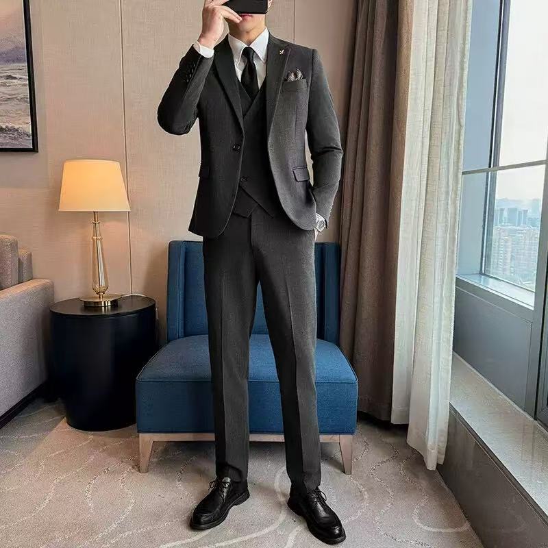 T2724 Men's Suit, Professional Business Casual Suit Set, Fashionable Double-Breasted