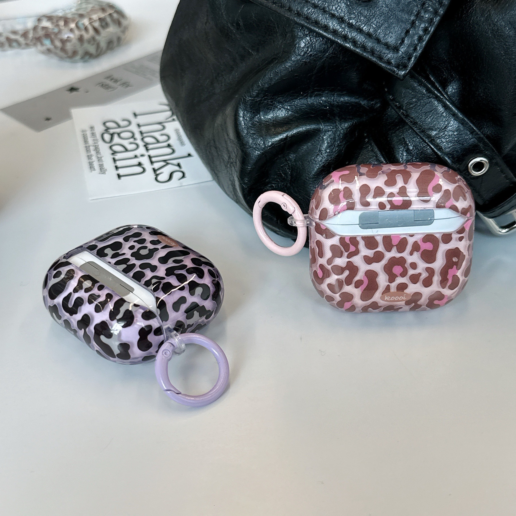 Transparent Leopard Print Compatible with AirPods Pro 3 Apple 1/2 Earphone Bluetooth 4th Generation Protective Case for Women