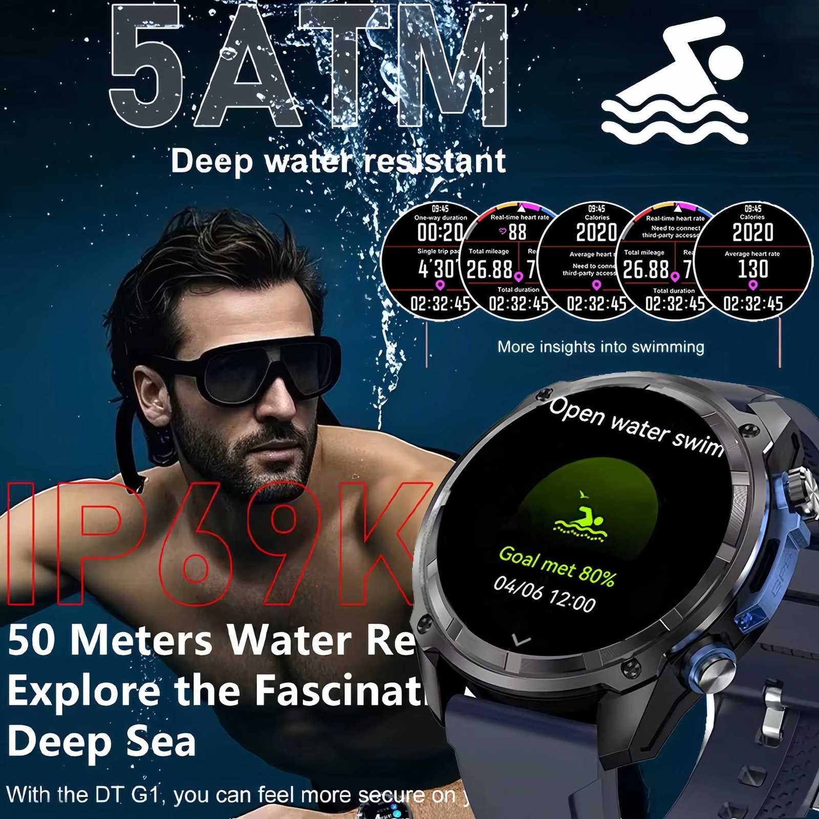 Sapphire GPS SmartWatch Offline Maps 4GB Mmory Video Player Military Sports Smart bracelet Men 50m Swimming Waterproof 2025 New C251203