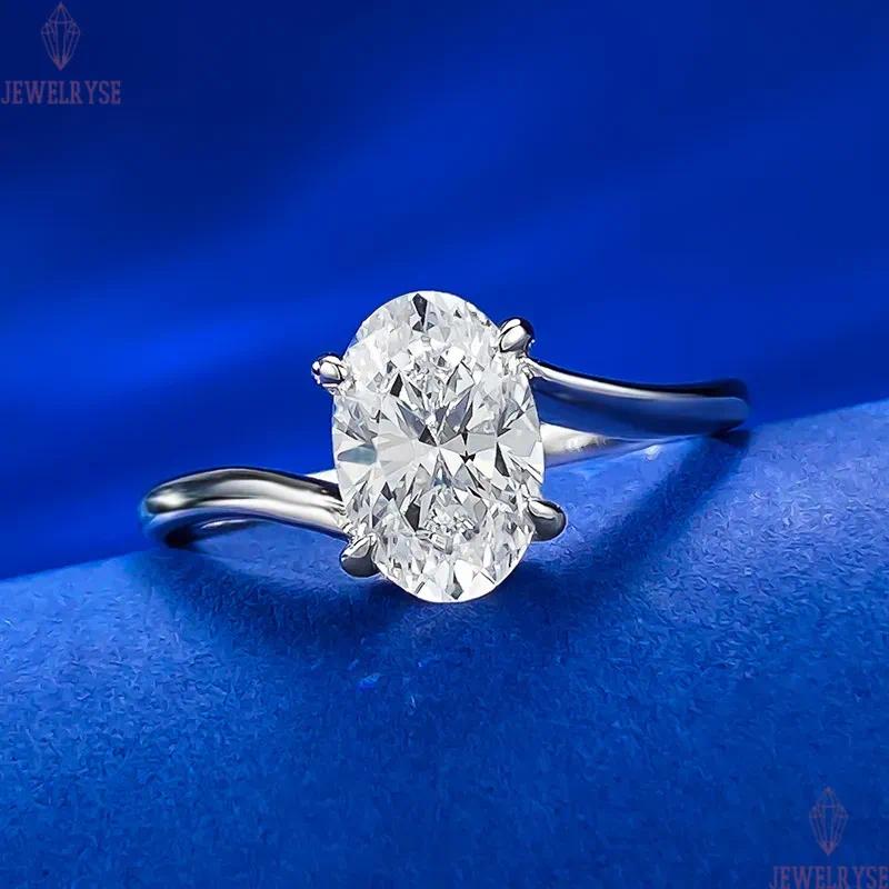fashion female 4ct diamond S925 sterling silver designer ring for woman zirconia wedding engagement promise bridal finger rings luxury jewelry gift bo