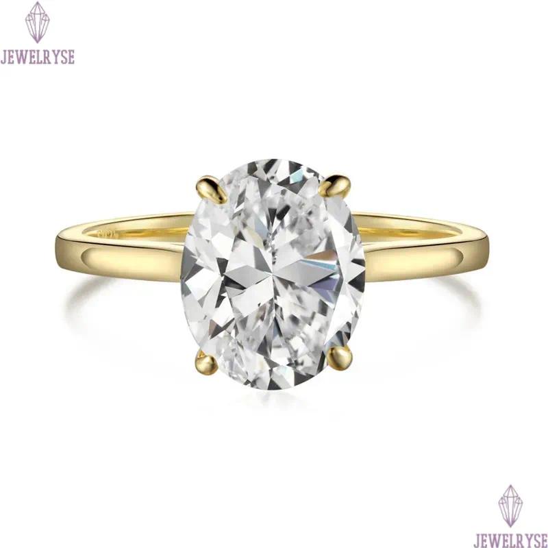 gold designer ring for woman wed diamond luxury 925 sterling silver zirconia oval square heart love wedding promise womens engagement rings jewelry si