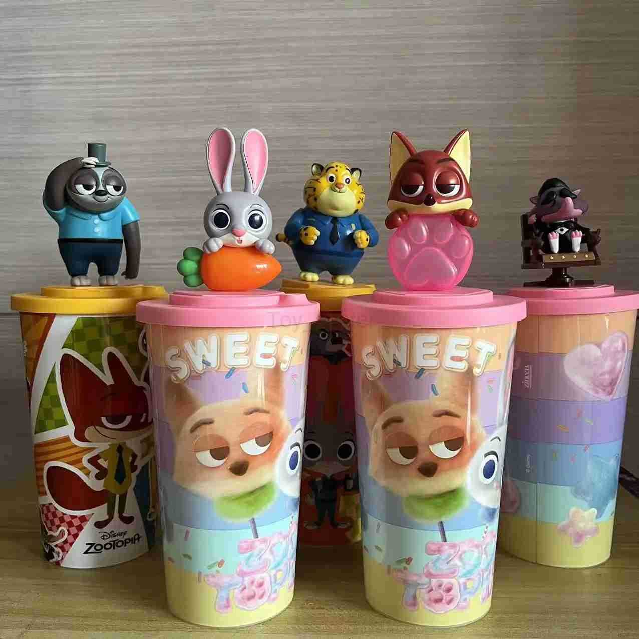 Disney Official Zootopia Topper Cup Judy Nick Anime Exclusive Theater Cold Water Cup Popcorn Bucket Gifts Cinema Collectibles H251203