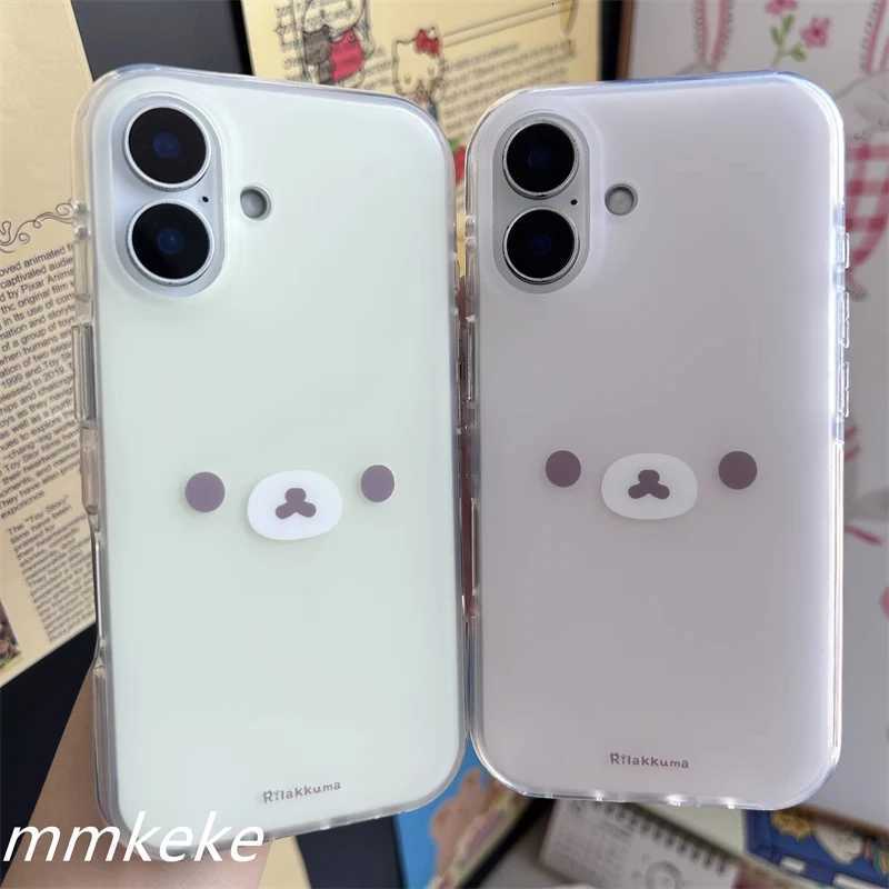 Japan Korean INS Style Cute And Relaxed Bear Phone Case For iPhone 16 15 14 13 12 11 Pro Max XR XS 7 8 Plus MINI Y2K Lucky Cover H251203