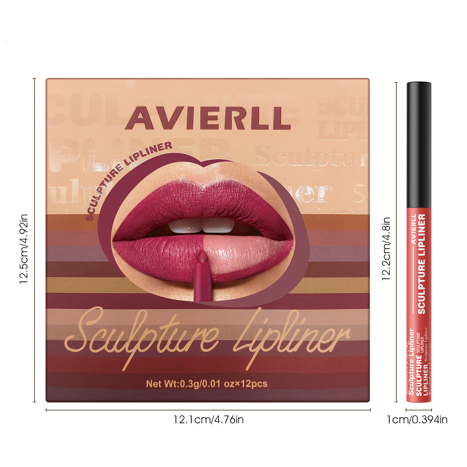 QI 12 Colors Lip Pencils Matte Lipliner Pencil Waterproof Lipstick Lip Liner Pen Smooth Nude Lipstick Pens For Lips Makeup 250108