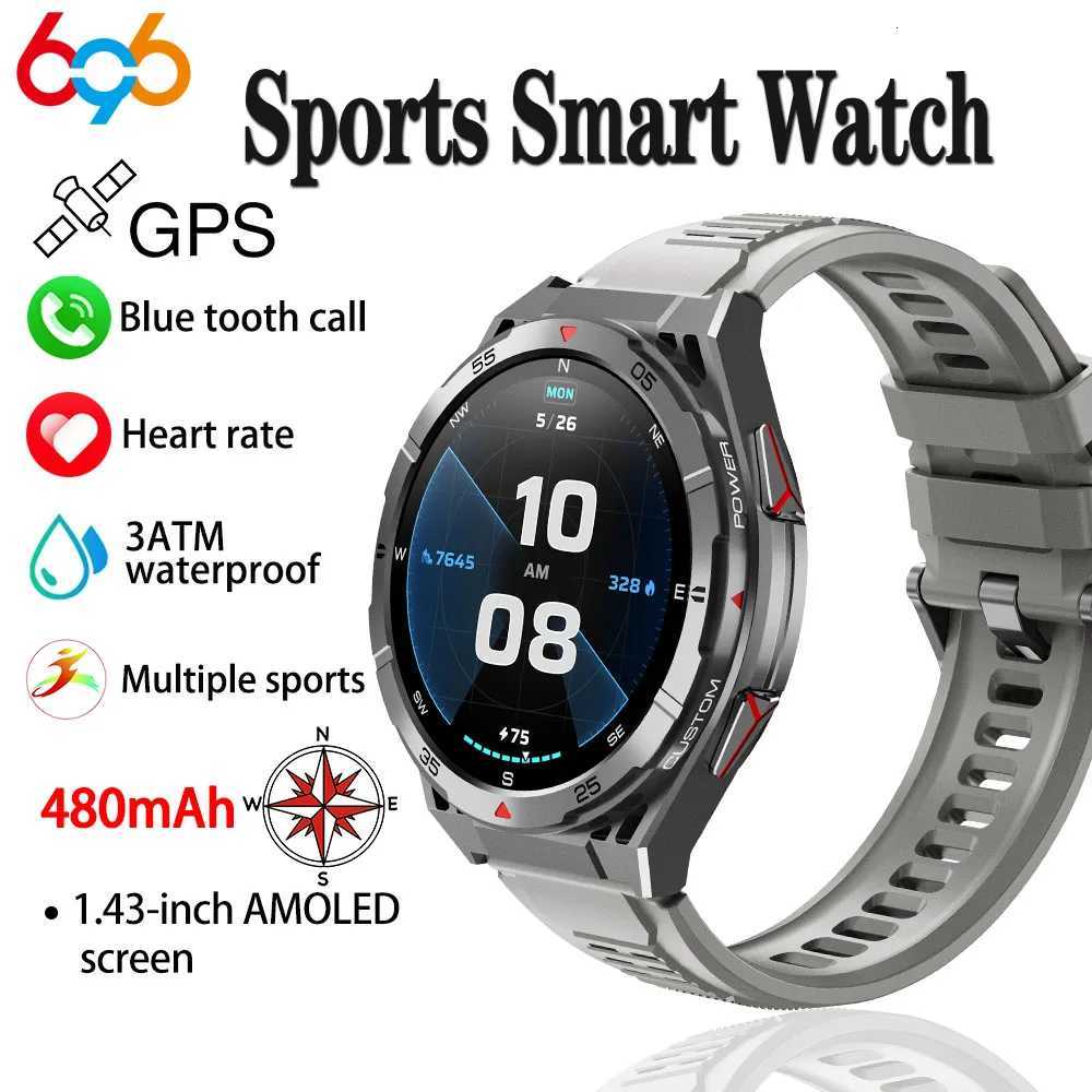 New Smart Watch GPS Sports Cpass Altitude Air Pressure e Tooth Call 3ATM Waterproof Health AMOLED Sn Smartwatch 480Mah C251203