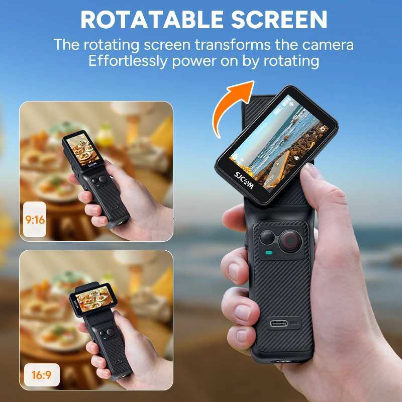 SJCAM C400 Action Camera Handheld Stabili Night Vision Camera Vlog Outdoor Live Streaming Bike Mount Dashcam Sjcam Camera Y251203