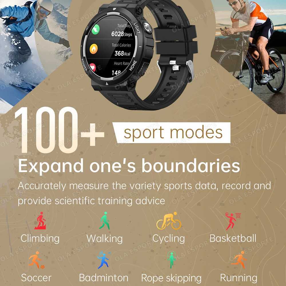 New Real 30 Meter Swimming Smart Watch Waterproof Flashlight 100Sports SmartWatch BT Call Rate Monitor Ai Vo Assistant C251203