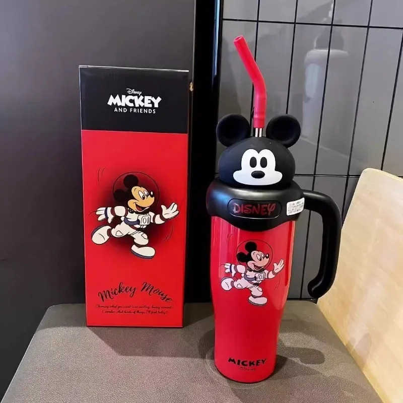 Disney Mickey Minnie Lotso cute creative cartoon pattern stainless steel portable large capacity insulated water cup with straw H251203
