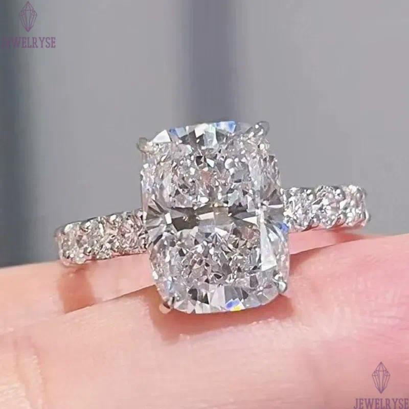 luxury designer diamond ring for woman wed 925 sterling silver 8A cubic zirconia iced out round sqaure engagement wedding eternal love rings womens je