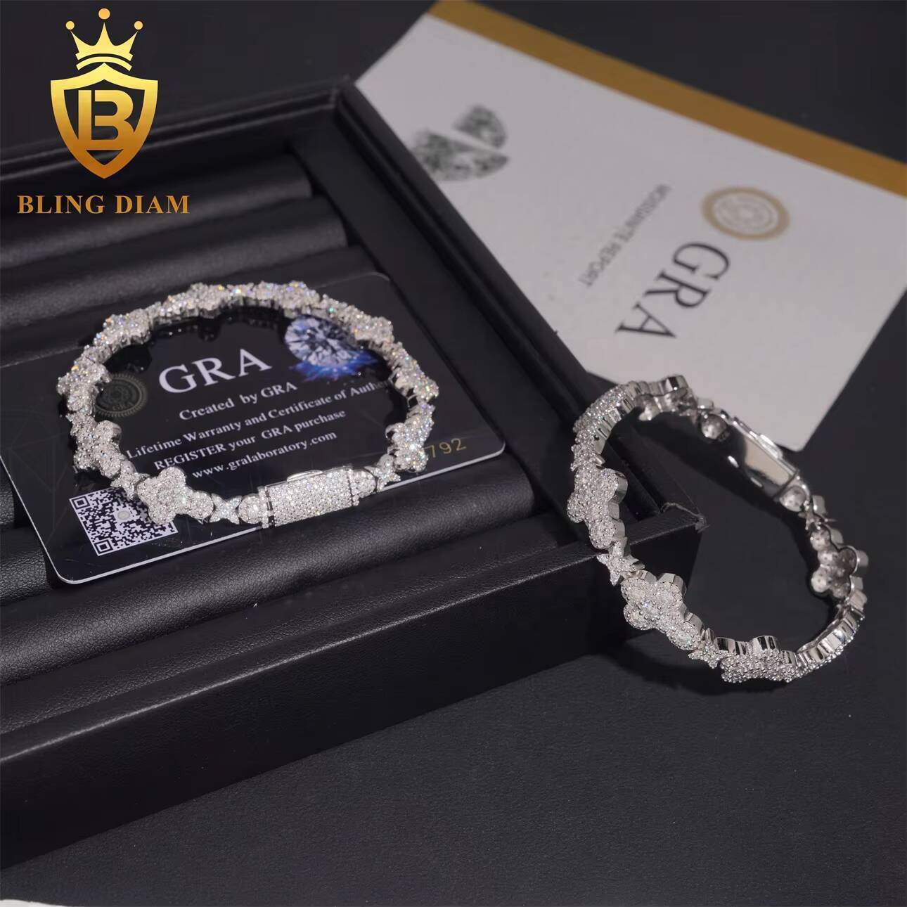 Moissanite Cuban 10mm 13mm 925 Sterling Silver Iced Out VVS Moissanite Hip Hop Jewelry Miami Cuban Link Bracelet