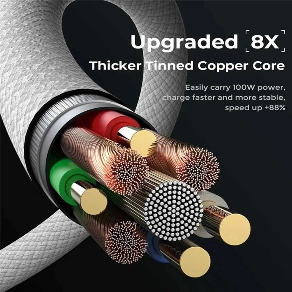 10 PCS 60W PD USB-C Fast Charging Braided Cable For iPhone 15 16 Pro Max Redmi Type C Cables With Retail Box C251203