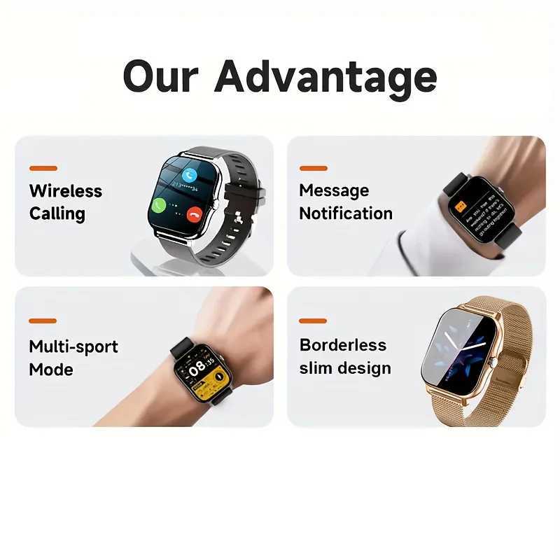 Exclusive 1PC Smart Watch Featuring Wireless Calling Digital Display Electronic Movement Silicone and Stainless Steel Band C251203