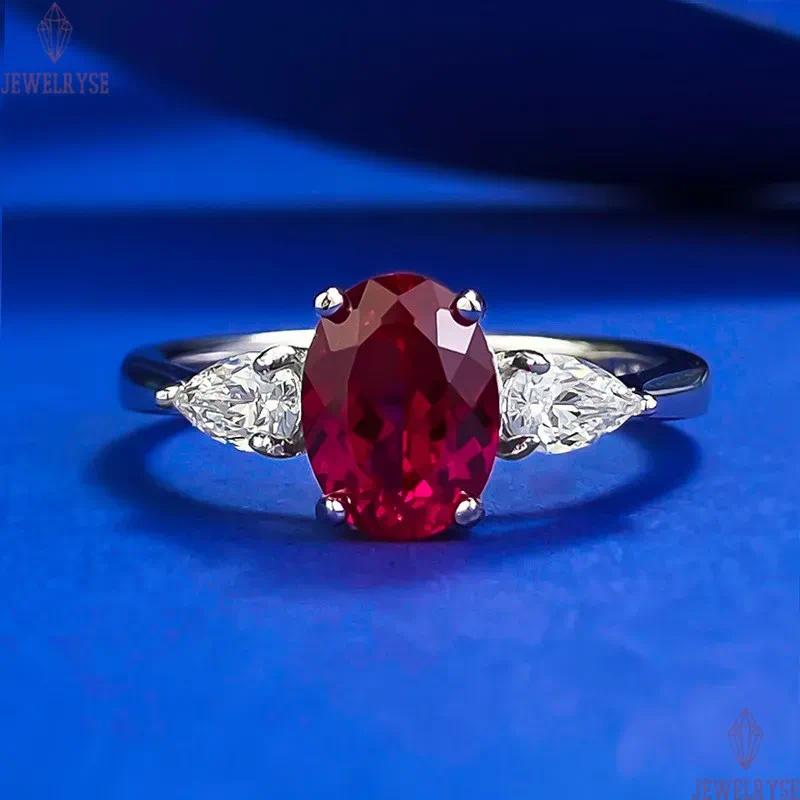 red diamond designer bands rings for women wedding luxury 925 sterling silver love pear heart ring 8A zirconia mariage engagement wed woman jewelry gi