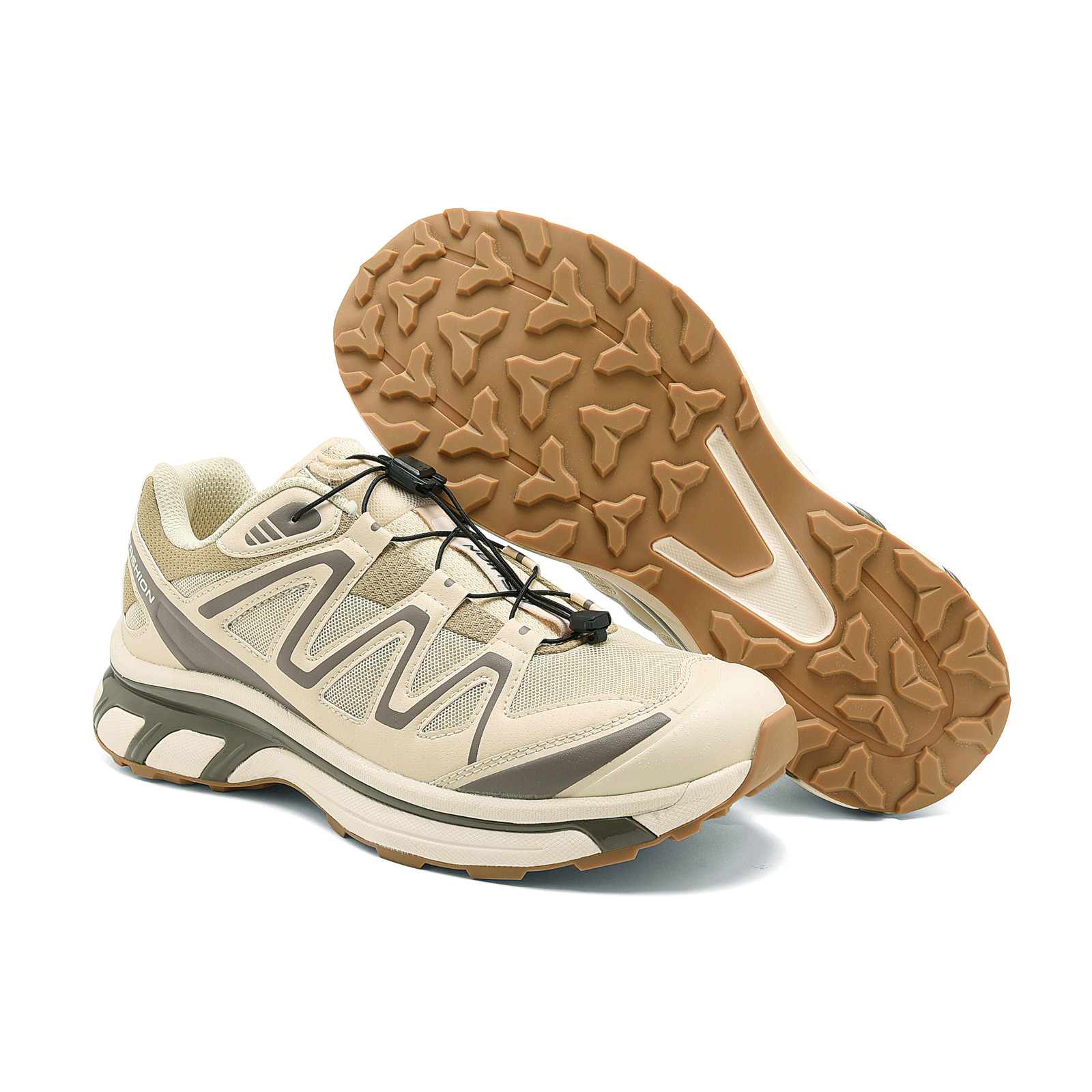 Men's Hiking Shoes khaki Beige Color Block Outdoor Casual Retro Sneakers Comfortable Daily Walking Shoes