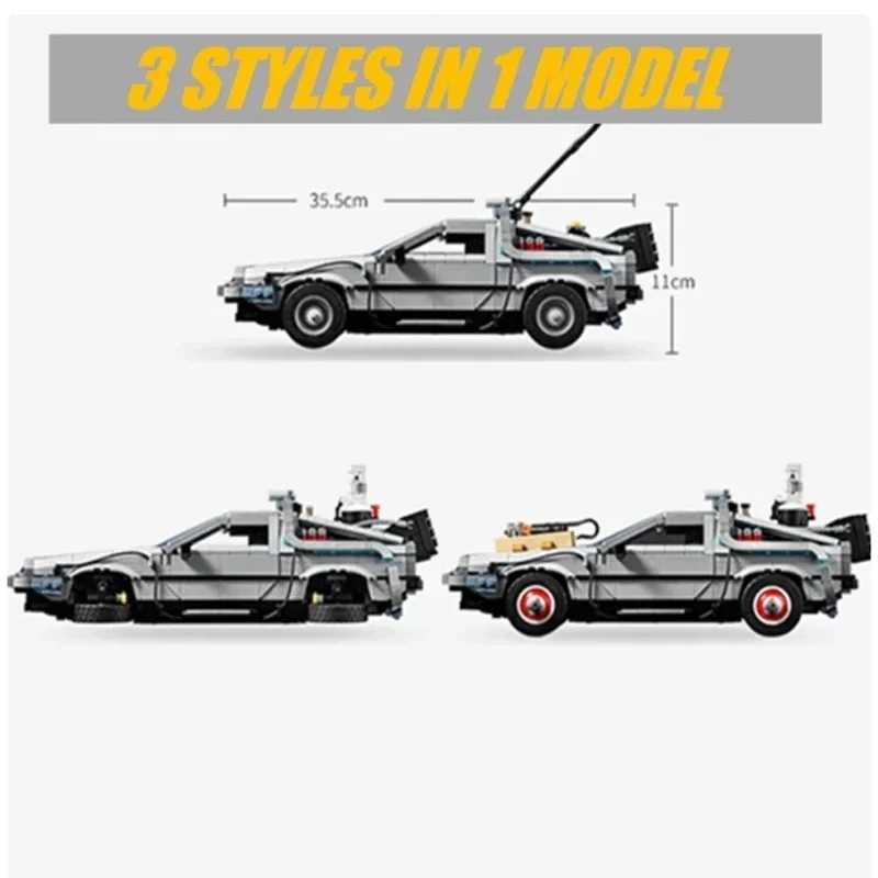 IN STOCK 10300 DeLorean Back to the Future Time DMC-12 hine Sport Car Building Block Brick Toys For Children Chritmas Gift C251203