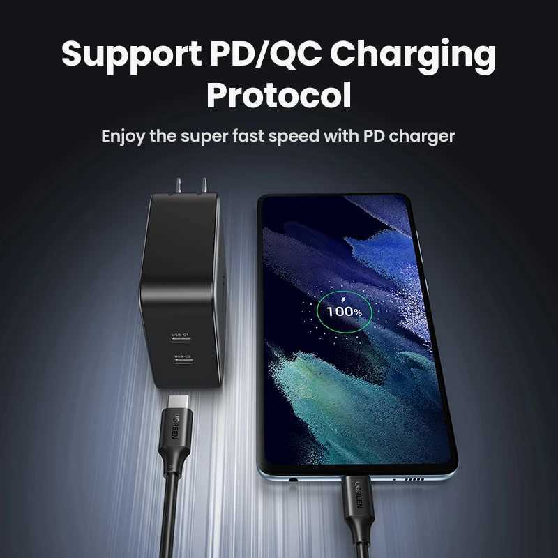 UGREEN USB C to USB C Cable PD100W for iPhone 17 16 15 Book for Galaxy S25 5A E-marker Chip Fast Charging Type C Cord C251203