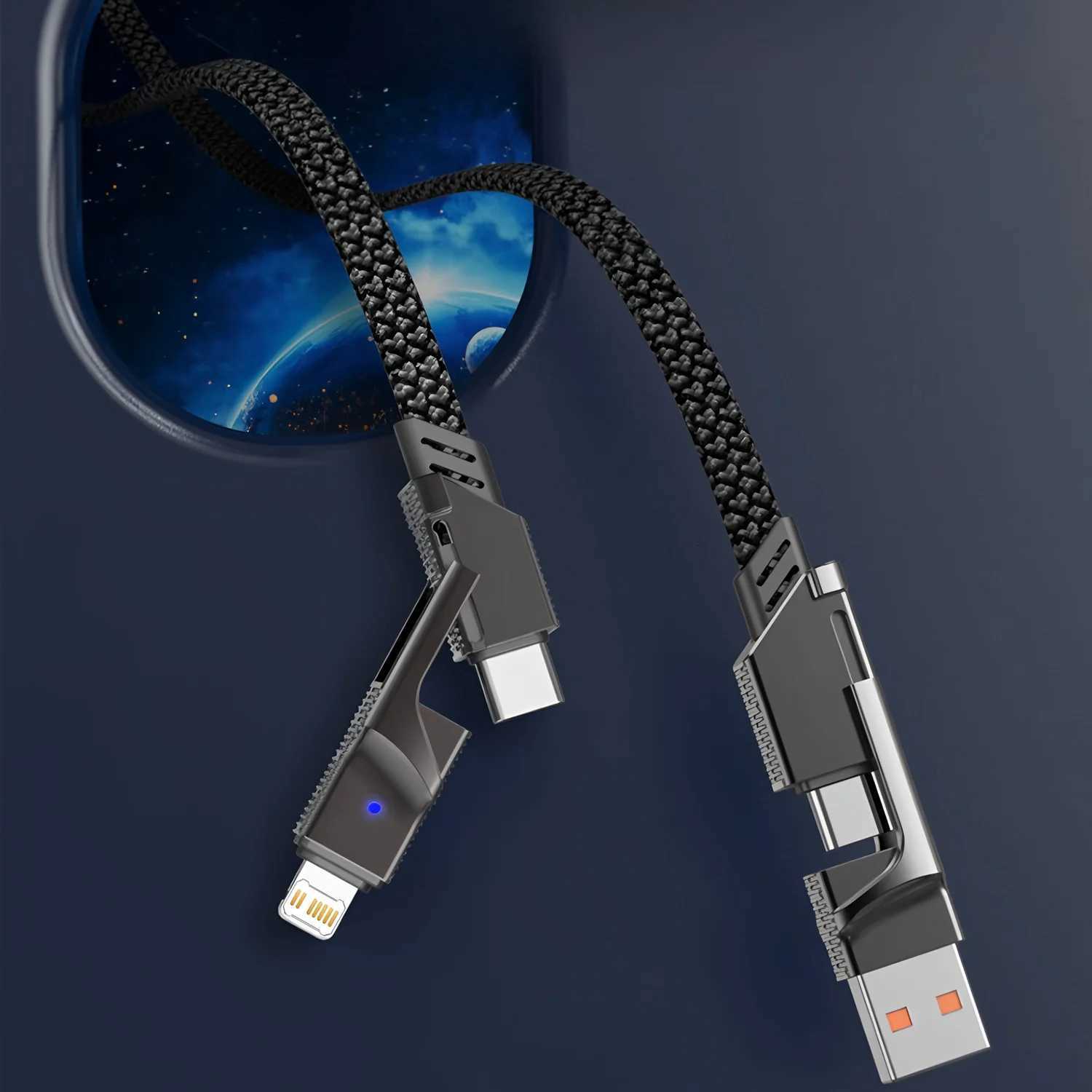 4-in-1 Kirsite Cable 240W er Fast Charging Mtiple Functions for iPhone8-16 Prax iPad Notebook Tablet Mobile Phone C251203