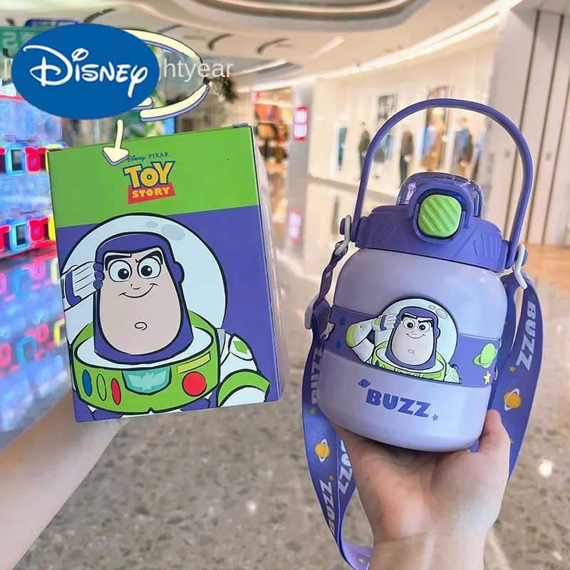 Disney Buzz Lightyear Cute Children Outdoor School Sports Portable Double Drink Large Capacity Cartoon Water Bottle Thermos Cup H251203