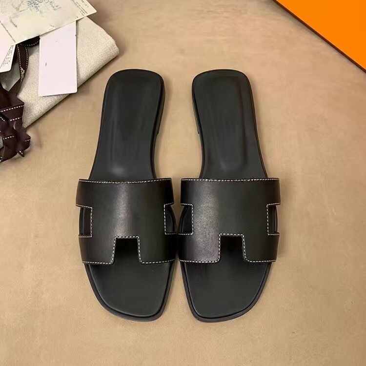 Designer for Casual Slippers Flat Slides Summer Beach Sandals Women Slide White Black Brown Leather Sandal with Dust Bag 35-43