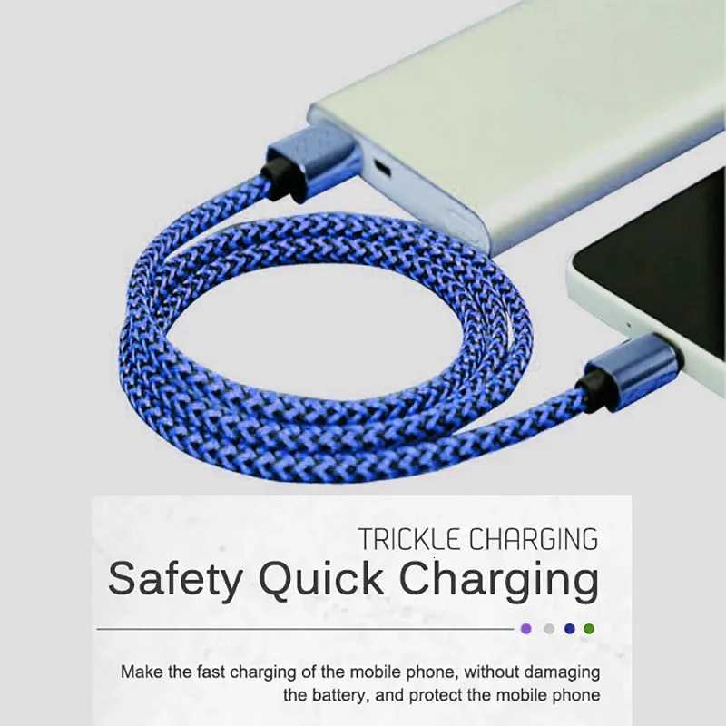 3A USB Type C Cable Fast Charging Battewry Charger Wire Nylon Date Charger For Phone Accessories 1M 2M 3 C251203