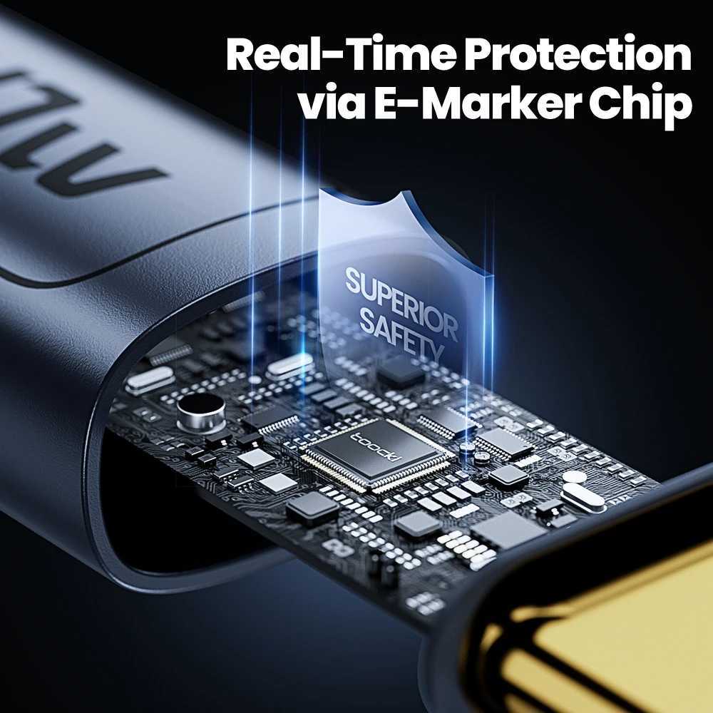 Toocki 240W USB C TO C Cable PD 31 Fast Charge Type C To Type C Display Cable For iPhone 15 16 12 13 S23 book C251203