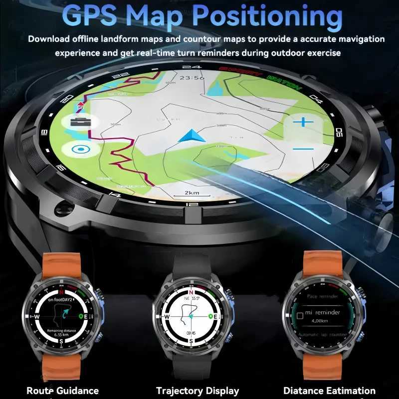 Sapphire GPS SmartWatch Offline Maps 4GB Mmory Video Player Military Sports Smart bracelet Men 50m Swimming Waterproof 2025 New C251203