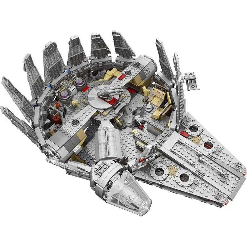 In Stock Falcon Spaceship Bricks Block Toy for Boys Gift for Kids Millennium Model Building Kits for Constructor C251203