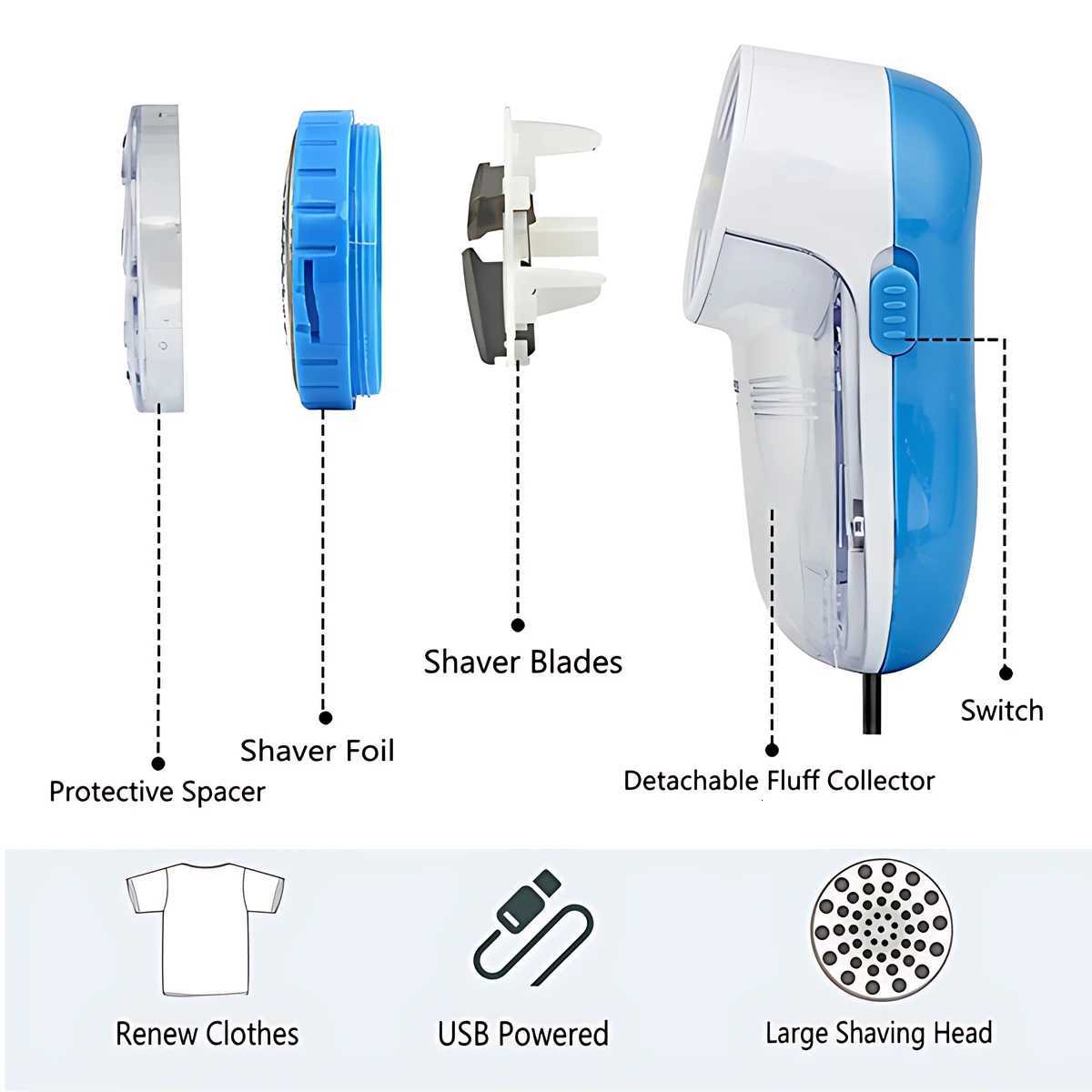 1PC Fabric Shaver Lint Remover USB Powered Lint Shaver Efficiently Remove Lints from Fabrics M251203 - view 6