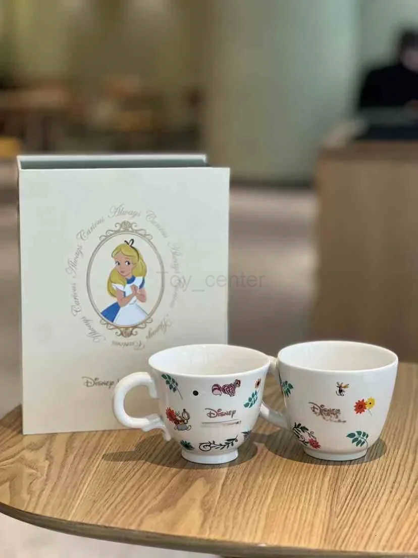 Disney New Original Alice In Wonderland Cheshire Cat Thermos Mug Top Sippy Cup Cute Cartoon Stainless Steel Sliding Cover H251203