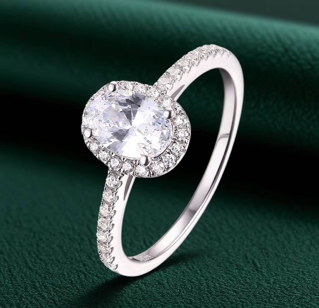 Custom Lab Grown Diamond Ring 18k Solid Gold White Cultivated Wedding Fine Jewelry Engagement Rings Lab-Grown