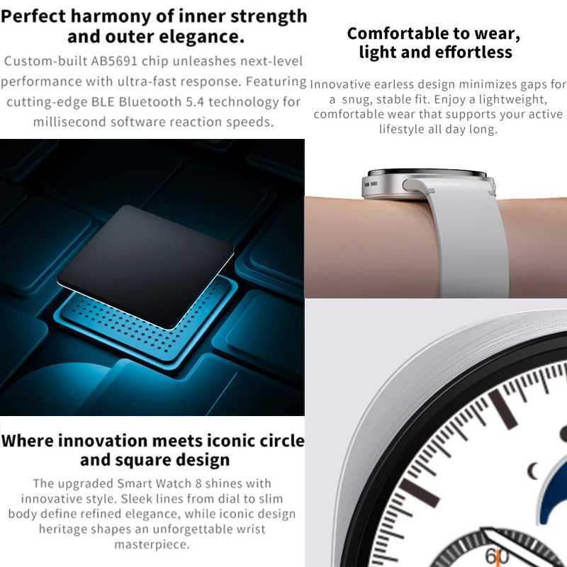 2025 New Watches 8 Mini GPS Track Smart Watch For Men Wen Health Sport AMOLED Rate Call Waterproof Smartwatch C251203