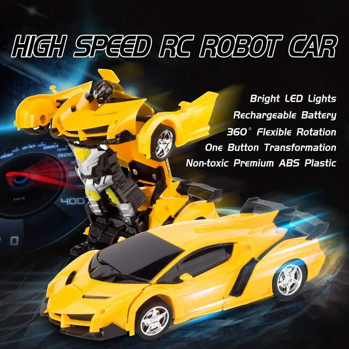 Disney 2 in 1 remote control robot car for children automatic deformation racing car model deformation toy suitable for boys gift H251203